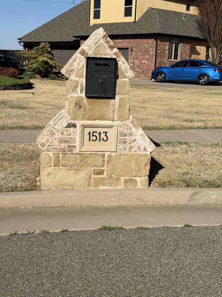 Custom brick mailbox repair in Oklahoma City